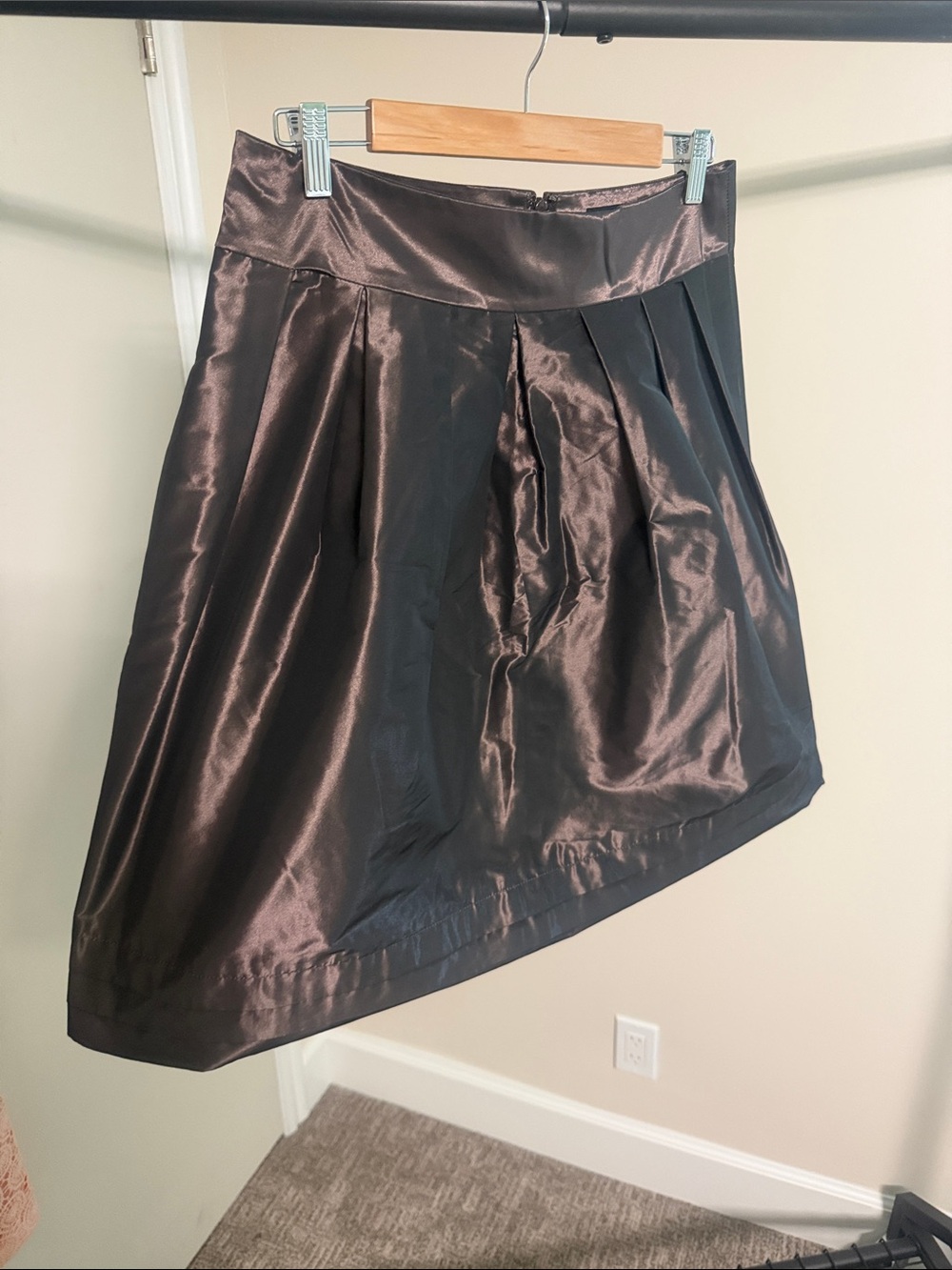 Banana Republic Satin A-Line Skirt in Deep Brown